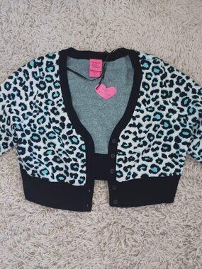 Torrid Betsey Johnson Leopard Print Cropped Cardigan Sweater NWT Large Y2K
